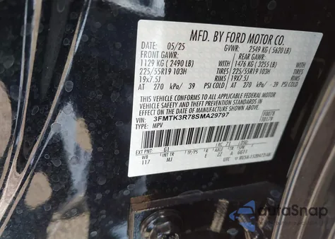 2025 Ford Mustang Mach-E Premium z USA, uszkodzony, nr VIN 3FMTK3R78SMA29797